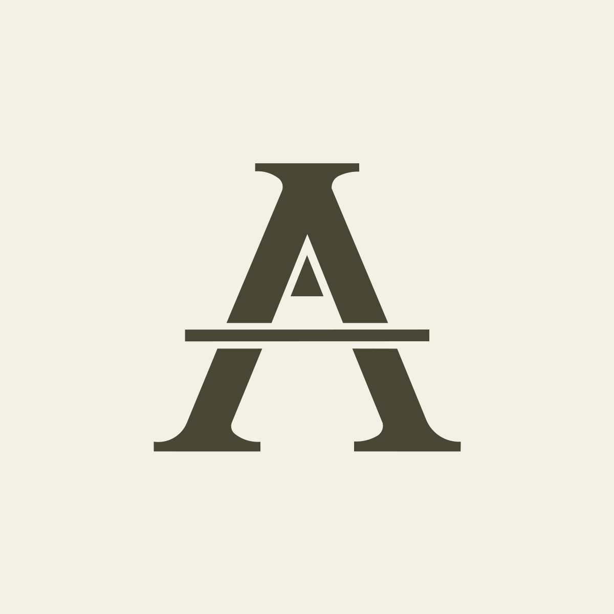 The Atlas Support A symbol in Rikyu on an ivory background